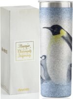 Onebttl Penguin Gifts for Women Teens, Penguin Tumbler for Penguin Lovers on Birthday, Mother's Day, Cute 20 oz Insulated Stainless Steel Tumbler with Lid and Straw - Penguins in The Snow - Image 2
