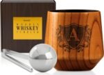 Onebttl Personalized Charred Wooden Whiskey Glasses for Men, Custom Bourbon Drinking Glass, Unique Birthday, Christmas Gifts for Him, Dad, Husband, A - Image 2