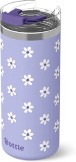 Ottle Seaside Sipper 20 oz Insulated Stainless Steel Coffee Tumbler, Reusable Iced Coffee Cup, Hot Coffee Travel Mug with Lid, BPA Free, Leak-Proof Lid - Daisy Love - Image 2