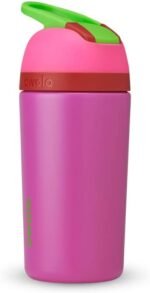 Owala Kids Flip Insulated Stainless-Steel Water Bottle with Straw and Locking Lid, 14-Ounce, Pink/Purple (All the Berries) - Image 2