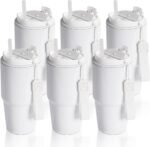 PYD Life 6 Pack Sublimation Tumblers 20 OZ White Blanks with Lid and Plastic Straw Portable String,Stainless Steel Coffee Cups for Tumbler Heat Press Sublimation Oven Printing - Image 2