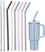 Pastel Color 14” Extra Long Silicone Replacement Straw for 40 oz Stanley Cup, Reusable Flexible Tall Giant Big Drinking Straw for Quencher Tumbler,1Gallon/64 oz Water Bottle,Hydro Jug-6 pack - Image 2