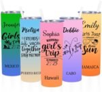 Personalized 2026 Girls Trip 20oz Stainless Steel Tumbler,Girls Trip Gifts Favors Straight Skinny Coffee Mug,Custom Insulated Cruise Cups Girl Weekend Gifts for Friendship Vacation Bachelorette Party - Image 2