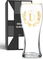 Personalized Beer Glass, Custom Alcohol Gifts for Beer Lovers, Unique Birthday, Christmas Gifts for Dad, Uncle, Husband, Boyfriend, with Initial D - Image 2