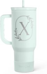Personalized Monogrammed Tumbler with Handle 40oz, Letter X Tumblers Insulated Coffee Travel Cup, Custom Initial Gift for Women Girls Friends, Monogram Gift for Christmas Birthday Mothers Day - Image 2