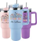 Personalized Teacher Appreciation Gifts, Custom 40 oz Tumbler with Handle and Straw, Customized Insulates Cup, Back to School Teacher Gifts - Image 2
