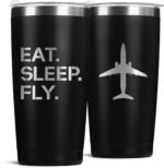 Pilot Gifts – 20oz Stainless Steel Travel Tumbler with Lid & Straw | Laser Engraved Aviation Mug for Pilots & Flight Attendants | Airplane-Themed Gift for Men, Christmas & Birthday - Image 2