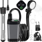 Portable Camping Shower with Heater, 6000mAh Rechargeable Portable Shower with 2000W Immersion Heater, LED Display, Heated Camping Shower for Travel, Hiking, Car, Pet - Image 2