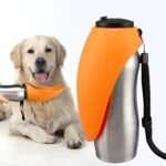 Portable Dog Water Bottle, 24 oz, Stainless Steel, Convenient Pet Water Dispenser, Collapsible Travel Bowl, Walking, Hiking, and Outdoor Activity, Compatible with Various Pets, Houd2Go (Orange, 24oz) - Image 2