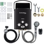 Portable Water Heater Propane Tankless - 6L 1.58GPM RV on demand Hot Gas Outdoor Digital Display Water Heater for Camping,Boat,Cabins(black) - Image 2