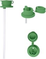 Pura Sport Big Mouth Silicone Sport Straw Top - Leak & Spill-Proof, Plastic-Free, MadeSafe Certified, Medical-Grade Silicone - Fits All Sport Bottles – Moss Straw - Image 2