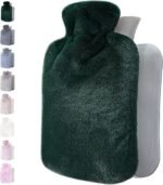 Qomfor Hot Water Bottle with Soft Cover - 1.8L Large - Classic Hot Water Bag for Pain Relief, Neck and Shoulders, Feet Warmer, Menstrual Cramps, Hot and Cold Therapy - Great Gift for Women - Green - Image 2