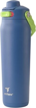 REDUCE Aura Vacuum Insulated 26 oz Water Bottle - Leak-Proof & Chug Spout for Quick Hydration - Keeps Drinks Cold for 30 Hours - Removable Handle for Travel or Gym - Soft Sit Base - Mineral Blue - Image 2