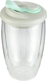 Restaurantware - Forma Professional 15.2 Ounce Insulated Travel Mug With Lid, 1 Double Wall Coffee Mug - Includes Lid, Reusable, Clear Borosilicate Glass Tumbler, Dishwashable, Microwavable - Image 2