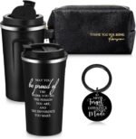 Roshtia Thank You Gift for Men 17 oz Stainless Steel Tumbler with Lid Leather Toiletry Bag Inspirational Keychain Team Gift for Valentines Day Male Employee Teacher Birthday(Classic Style) - Image 2