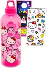 SANRIO Hello Kitty Reusable Water Bottle Set - Bundle Plastic Water Bottle with Twist Top for Home, School, Sports Plus Stickers, More | 30 Oz Hello Kitty Drinking Cup - Image 2
