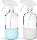 SAVVY PLANET - Glass Spray Bottles for Cleaning, Silicone Sleeve Bottom for Protection, Reusable Glass Spray Bottles 16 Oz With Adjustable Nozzle Settings (2 Pack) - Image 2
