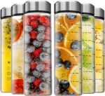SIEROZUR Glass Juice Bottles With Lids 20oz- 6 Pack Wide Mouth Glass Bottles for Juicing Smoothies, Infused Water, Beverage Storage - BPA Free, Leakproof, Reusable, Borosilicate - Image 2