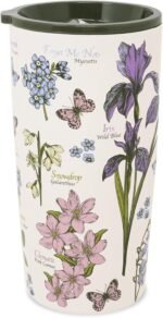 STEEL MILL AND CO. 20 oz Stainless Steel Tumbler, Insulated Wildflower Field Guide Design Travel Mug with Acrylic Slider Lid, Double Wall Coffee Cup for Hot & Cold Drinks (Wildflowers) - Image 2