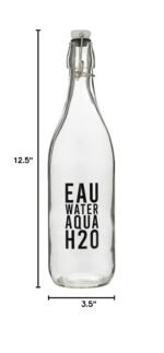 Santa Barbara Design Studio Swing-Top Glass Water Bottle Flip-Top Clear Glass Bottle, 25-Ounce, Eau Water Aqua - Image 2