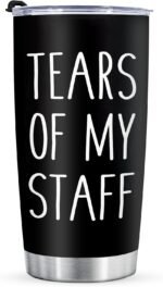 Shqiueos Funny Boss Gifts - Tears of My Staff 20oz Tumbler Cup, Birthday Gifts for Boss Lady, Employer, Leader, Principal, Boss's Day Christmas Gifts for Office Men Women Water Bottle - Image 2