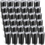 Sieral 36 Packs Stainless Steel Tumbler Bulk with Lid Vacuum Double Wall Insulated Travel Coffee Mug Powder Coated Tumbler Cup for Graduation Wedding Christmas Birthday Party(Black, 20 oz) - Image 2