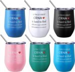 Sieral 6 Pcs CRNA Nurse Appreciation Gifts 12oz Anesthesia Stainless Steel Tumbler with Lid Thank You Coffee Mugs Bulk CRNA Thank You Gift for Anaesthetists Nurse Doctor Retirement Gifts - Image 2