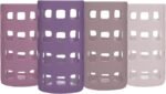 Silicone Glass Water Bottle Sleeves - 4-Pack of Protective Holders 32 oz Capacity - Anti-Slip Protection for Beverage Containers - Insulating Carriers for Smoothies and Juices (Desert Sunset Pinks) - Image 2