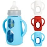 Silicone Sleeves with Handles for Mam Glass Baby Bottles 9oz,Anti Breakage Baby Bottle Holder with Handles 3 Pack - Image 2