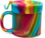 Silipint 16oz Silicone Coffee Mug Tumbler with Flip Lid – Unbreakable Dishwasher Safe Microwave Oven & Freezer Compatible – Non-Toxic Reusable Cup for Hot Coffee Tea or Cold Drinks (Hippie Hops) - Image 2