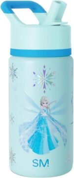 Simple Modern Disney Frozen Elsa Kids Water Bottle with Straw Lid| Reusable Insulated Stainless Steel Cup for Girls School | Summit Collection | 14oz, Iridescent Elsa - Image 2