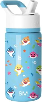 Simple Modern Kids Summit Water Bottle with Straw Lid | Baby Shark 14oz Stainless Steel Cup Insulated Tumbler for Toddlers, School | Baby Shark Friends - Image 2