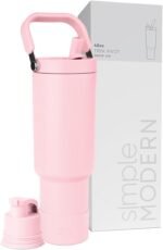 Simple Modern Trek Pivot | 40oz Flip Straw Tumbler with Handle | Water Bottle & Boot | Interchangeable Straw & Chug Lids | Insulated Stainless Steel Jug | Gym Sports Outdoors | Blush - Image 2
