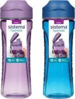 Sistema Swift Sports Water Bottles | 600 ml | Leakproof Kids Water Bottles | Impact-Resistant Tritan Plastic | BPA-Free | Ocean Blue & Misty Purple | 2 Count - Image 2