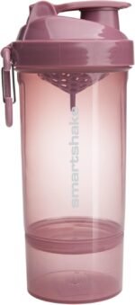 Smartshake O2GO ONE Plastic Protein Shaker Bottle 800 ml | 27 oz - Leakproof Screw-on Lid - BPA Free – Unisex - Deep Rose - Image 2