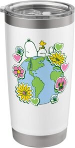 Snoopy Woodstock Love Earth Stainless Steel Insulated Tumbler - Image 2