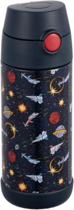 Snug Insulated Kids Water Bottle with Straw & Spout – Double-Wall Stainless Steel, Leakproof, Easy-Flip Lid – For School, Travel, Toddlers & Big Kids - Space Wars, 12oz - Image 2