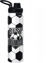 Soccer Water Bottle, 24 oz Insulated Stainless Steel Sports Bottle with Straw, Soccer Stuff Gifts for Boys - Image 2