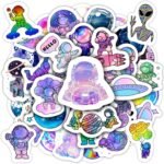 Space Planet Water Bottle Stickers for Kids, 70 Pcs Astronauts Vinyl Waterproof Decals for Laptop, Phone Case Scrapbooking Decor for Teens Girls Boys Adults - Image 2