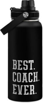 Sport Coach Insulated Engraved Stainless Steel Water Bottle 32oz, Best Coach Ever, Vacuum Chug Lid Travel Tumbler For Men Friends Coaches, Gift for Birthday Christmas - Image 2