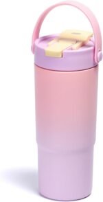 Stainless Steel Tumbler with Straw, 660ml/22oz Tumbler with Leak Proof 2-in-1 Lid, Reusable Double Walled Water Bottle, Portable Coffee Travel Mug, Fit in Cup Holder (Pastel Violet) - Image 2