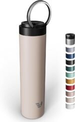 Super Maxi Stainless Steel Water Bottle 36oz - Double wall vacuum insulated | Integrated carry handle | leak proof flip top lid | Lightweight & stylish - Desert Beige - Image 2