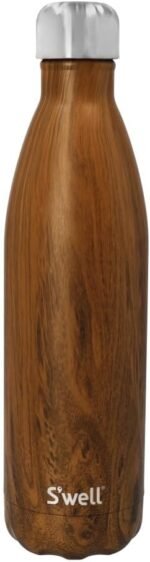 S'well Stainless Steel Reusable Water Bottle, 750ml, Teakwood, Triple-Insulated and Leak-Proof Drinking Bottle for Hot and Cold Beverages up to 48h Cold/24h Hot, Brown - Image 2