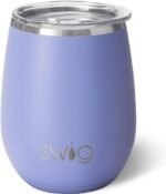 Swig Life 14oz Stemless Wine Cup, Insulated Wine Tumbler with Lid, Stainless Steel Travel Tumbler (Hydrangea) - Image 2
