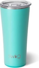 Swig Life 22oz Insulated Tumbler, Travel Coffee Tumbler with Lid, Cup Holder Friendly Travel Coffee Mug, Stainless Steel (Aqua) - Image 2