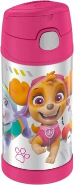 THERMOS FUNTAINER 12 Ounce Stainless Steel Vacuum Insulated Kids Straw Bottle, Paw Patrol - Image 2