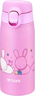 TIGER MCT-A035P Tiger Water Bottle, 11.8 fl oz (350 ml), Kameichido Mug, Stainless Steel Bottle, One-touch, Lightweight, Rabbit - Image 2