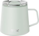 TKK 12 oz Insulated Coffee Mug with Handle Ceramic Coating Detachable Slider Lid Stainless Steel Tumbler Double Wall Vacuum Travel Cup - Image 2