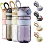 TKK Kids Water Bottle for School with Silicone Straw & Build-in Carrying Handle, Spill-Proof Lid, 18 oz Bottle, Dishwasher Safe, Leak-Proof Locking Lid for Outdoor Sports, School Backpack, Purple - Image 2