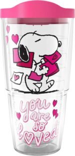 Tervis Peanuts Snoopy Valentine's Day You Are So Loved Made in USA Double Walled Insulated Tumbler Travel Cup Keeps Drinks Cold & Hot, 24oz, Classic - Image 2